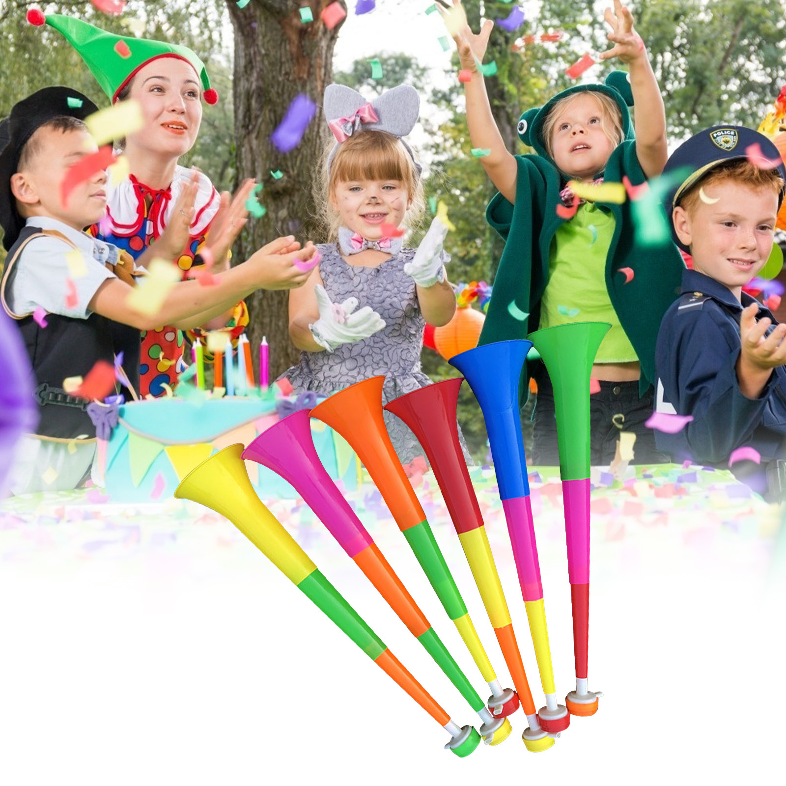 Apmemiss Clearance Collapsible Stadium Horn Plastic Trumpet Vuvuzela Horn Blow Horn Noisemakers for Sporting Events Graduation Games School Sports Party Supplies Favors Accessories